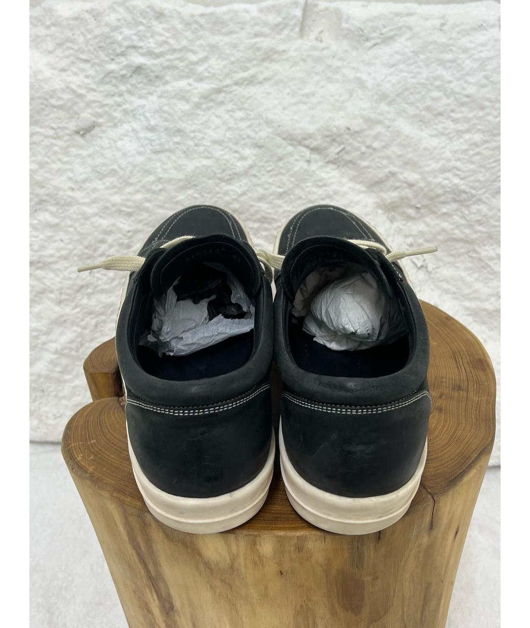 RICK OWENS Черные низкие кроссовки / кеды, фото 4