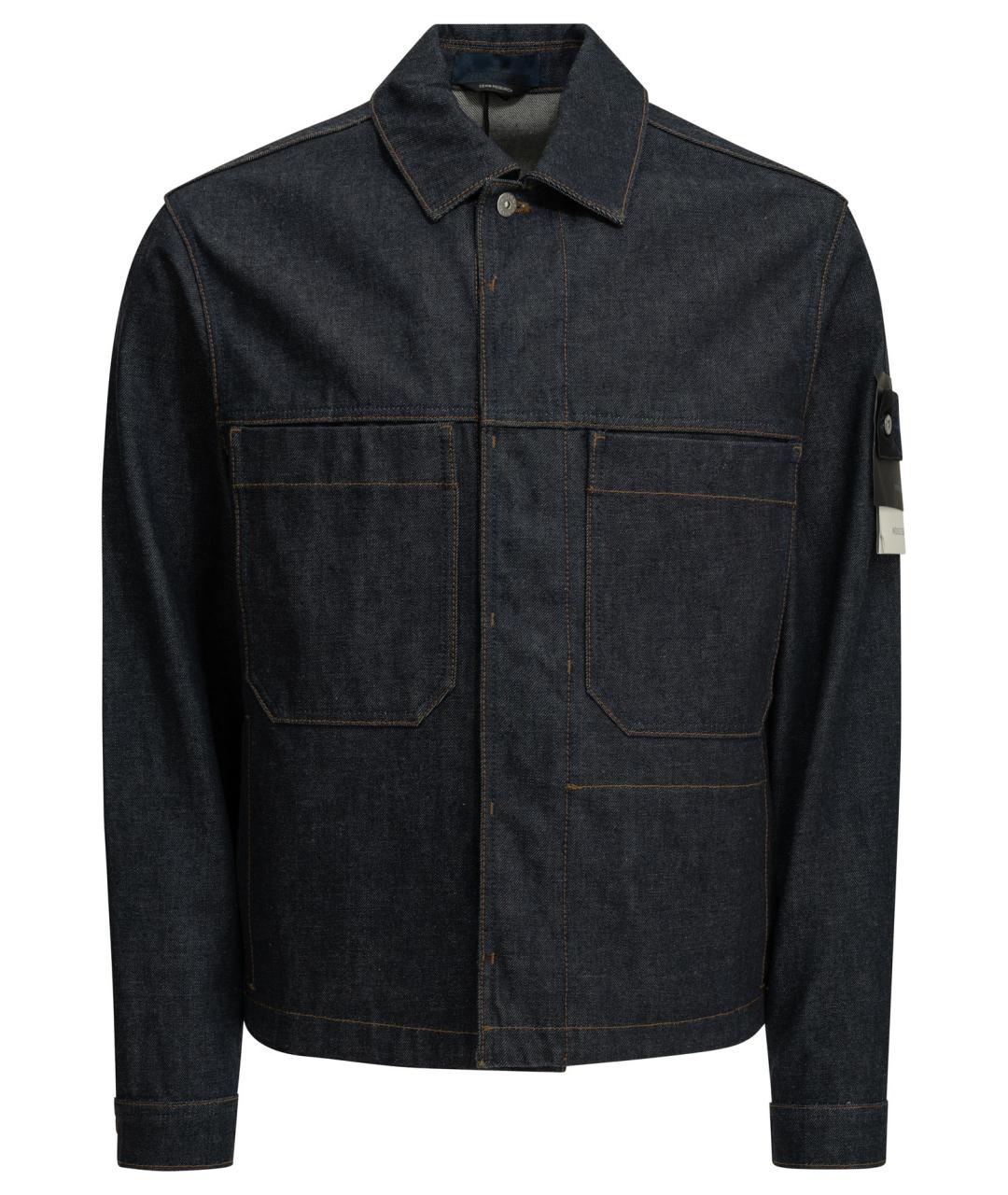 STONE ISLAND Темно-синяя хлопковая куртка, фото 1