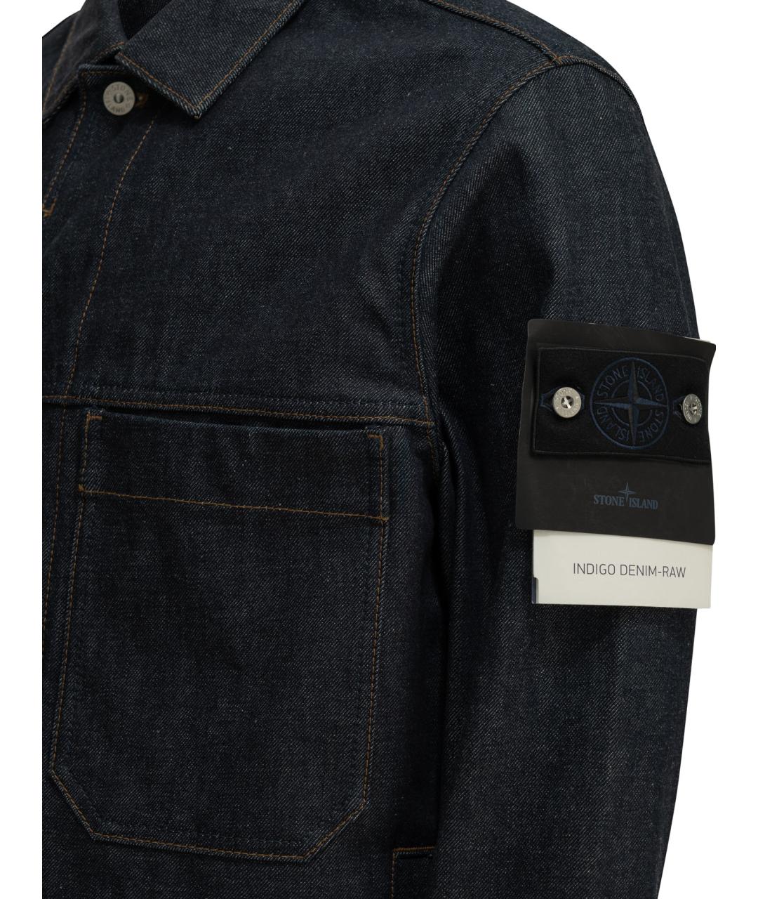 STONE ISLAND Темно-синяя хлопковая куртка, фото 3