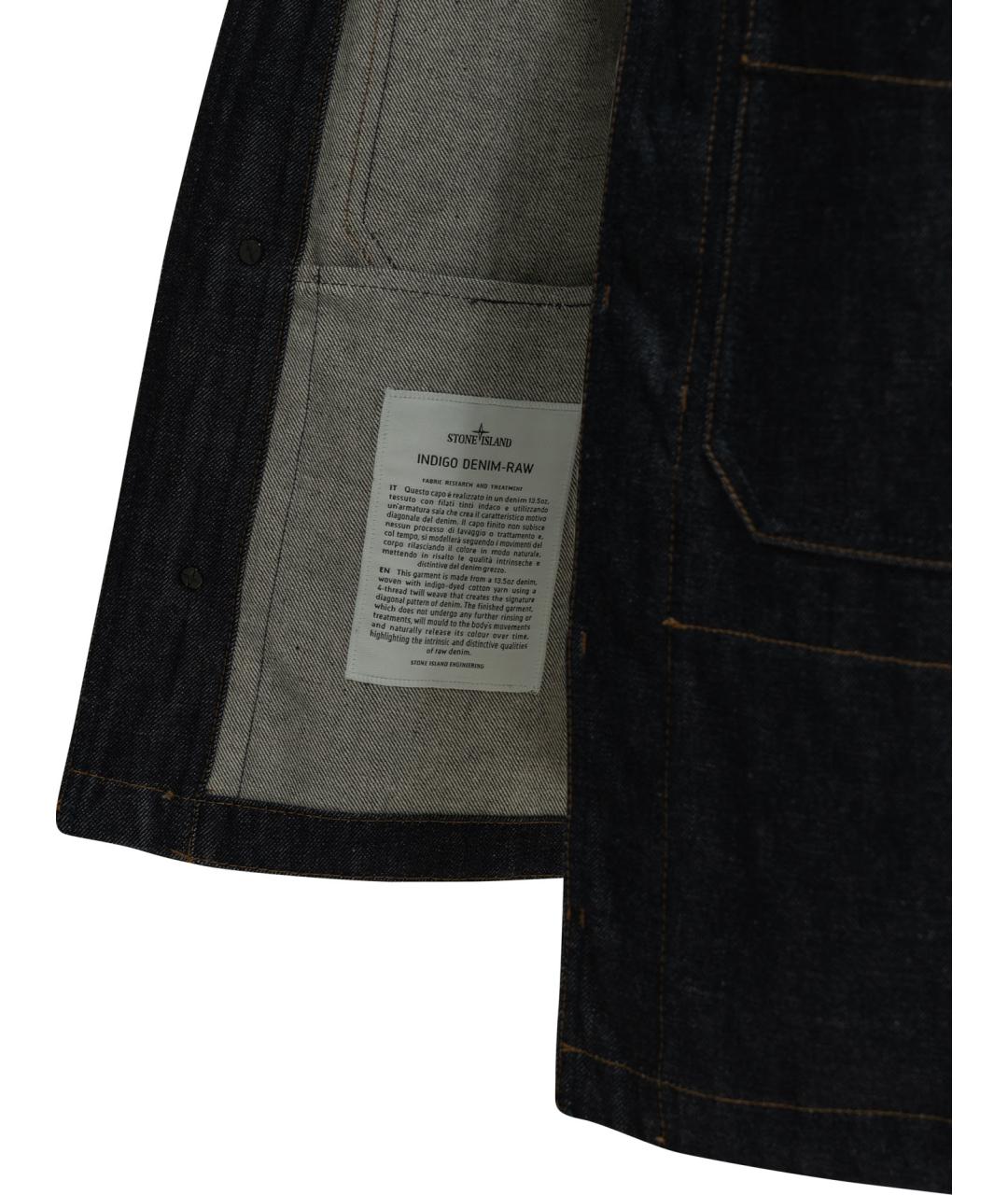 STONE ISLAND Темно-синяя хлопковая куртка, фото 4