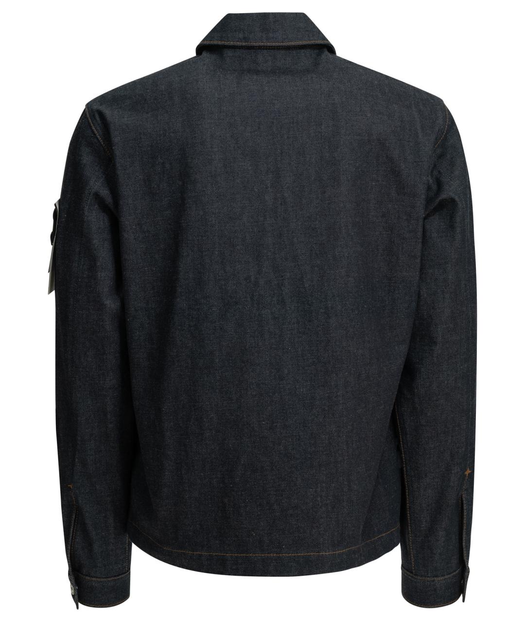 STONE ISLAND Темно-синяя хлопковая куртка, фото 2