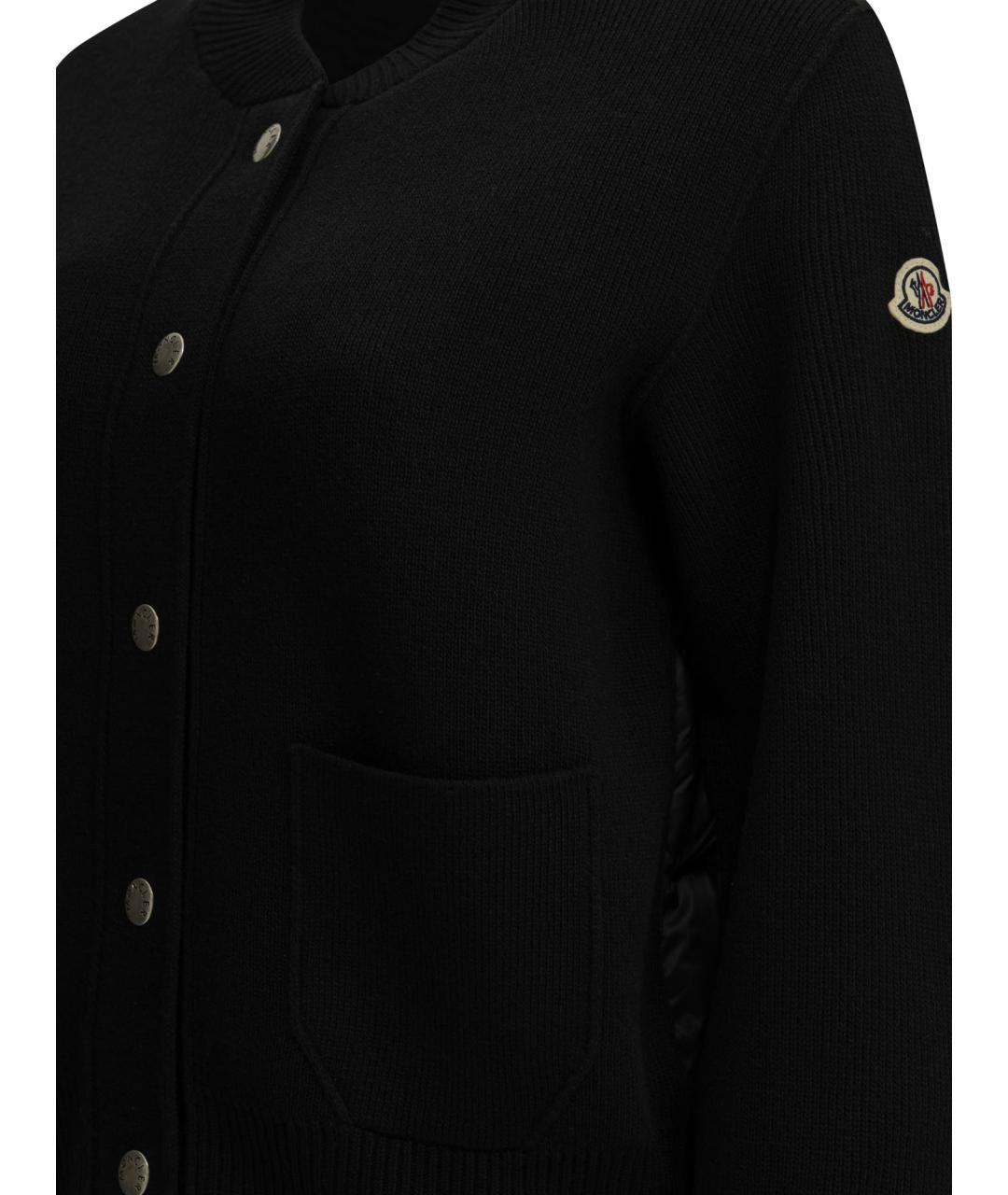 MONCLER Черный шерстяной кардиган, фото 3