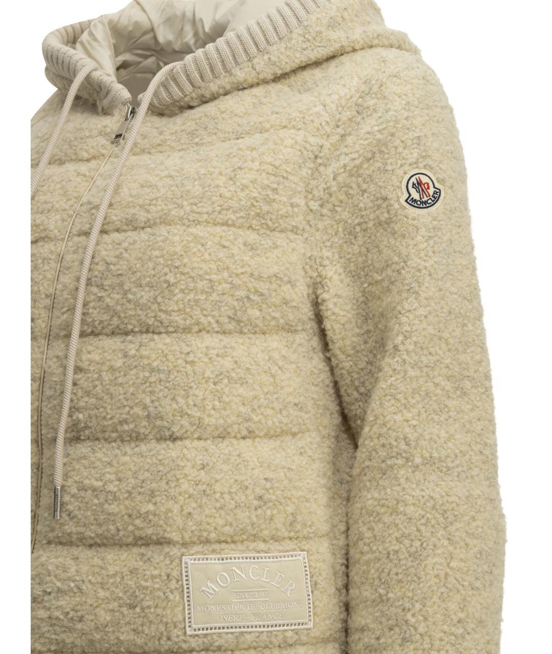 MONCLER Белая полиэстеровая куртка, фото 3