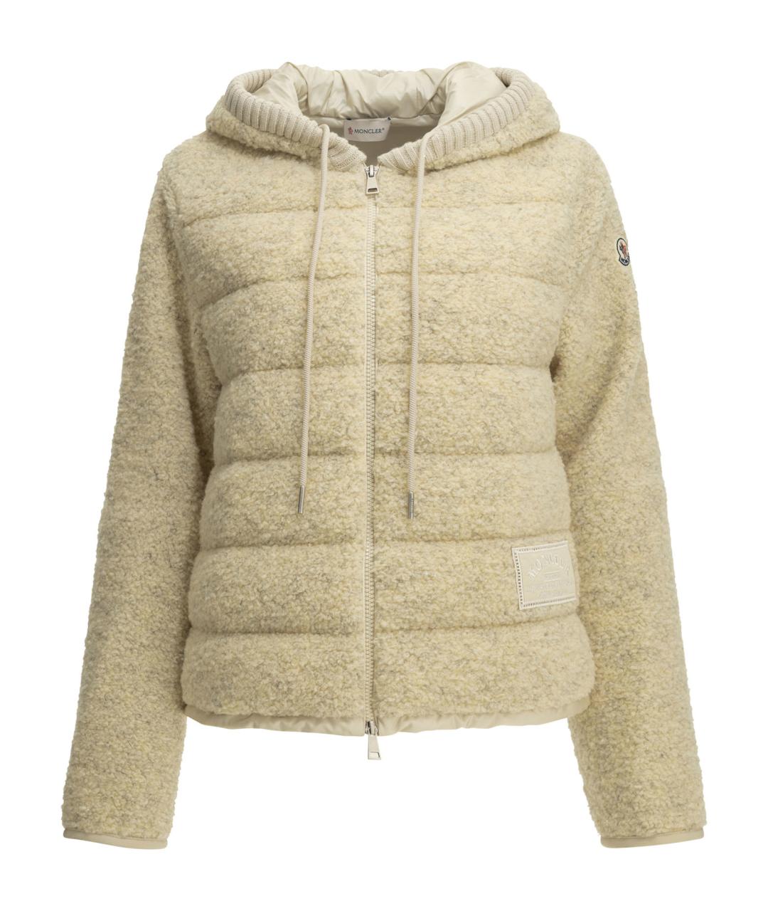 MONCLER Белая полиэстеровая куртка, фото 1