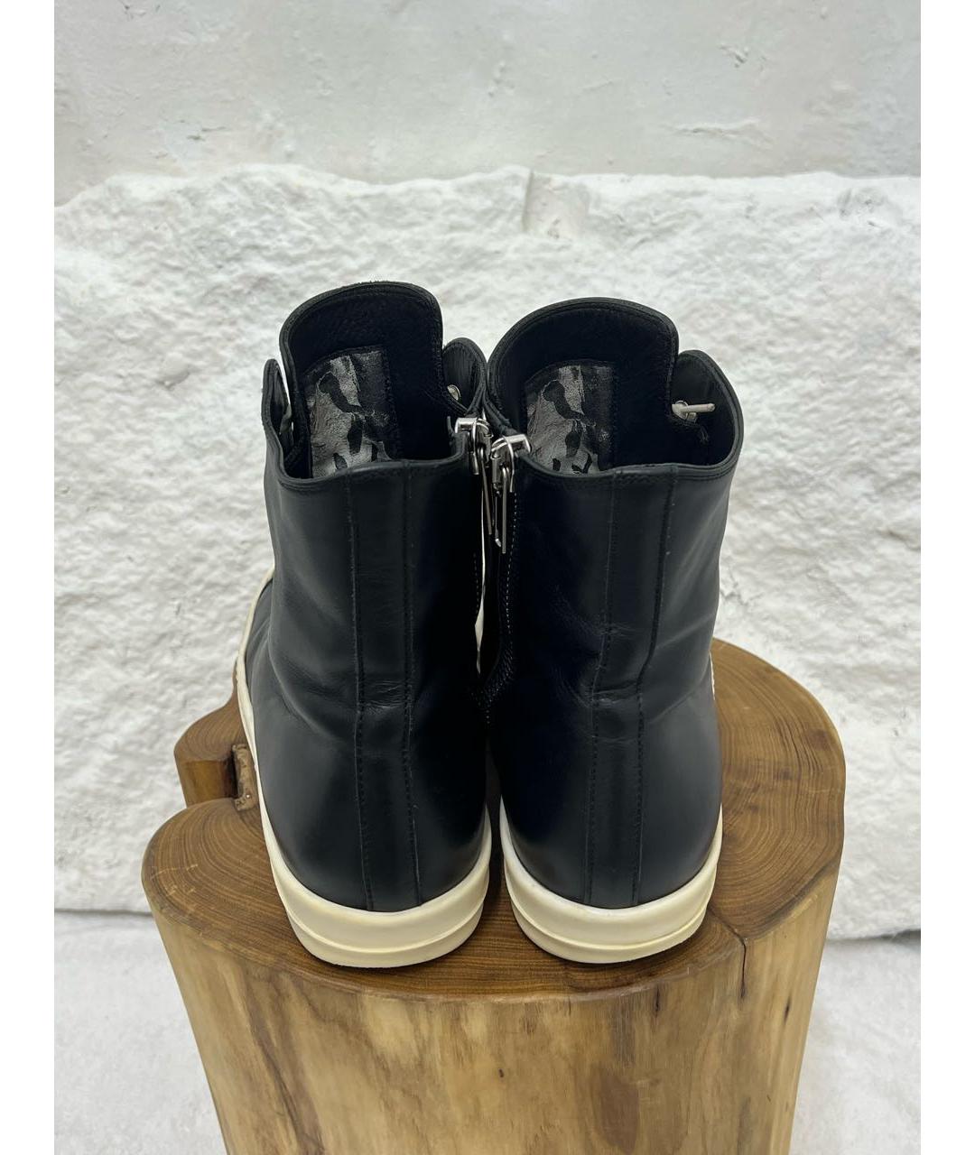 RICK OWENS Черные высокие кроссовки / кеды, фото 4