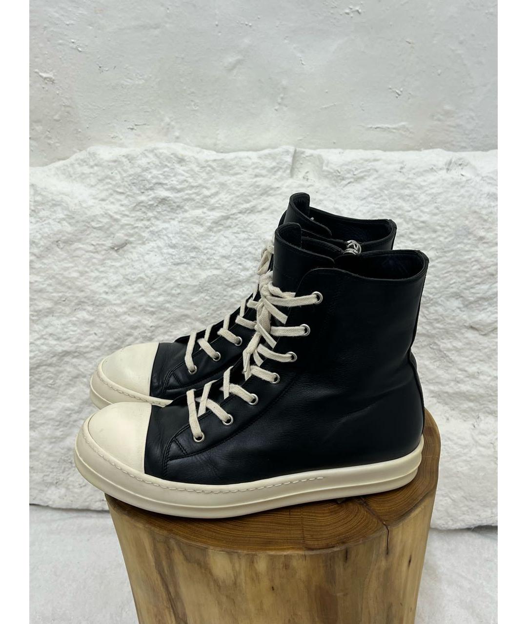 RICK OWENS Черные высокие кроссовки / кеды, фото 3