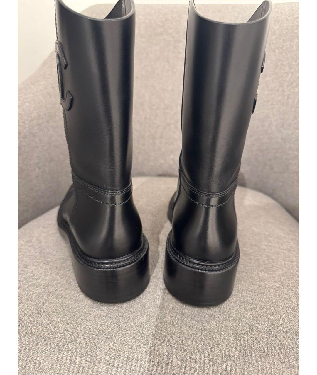 CHANEL Черные кожаные полусапоги, фото 3