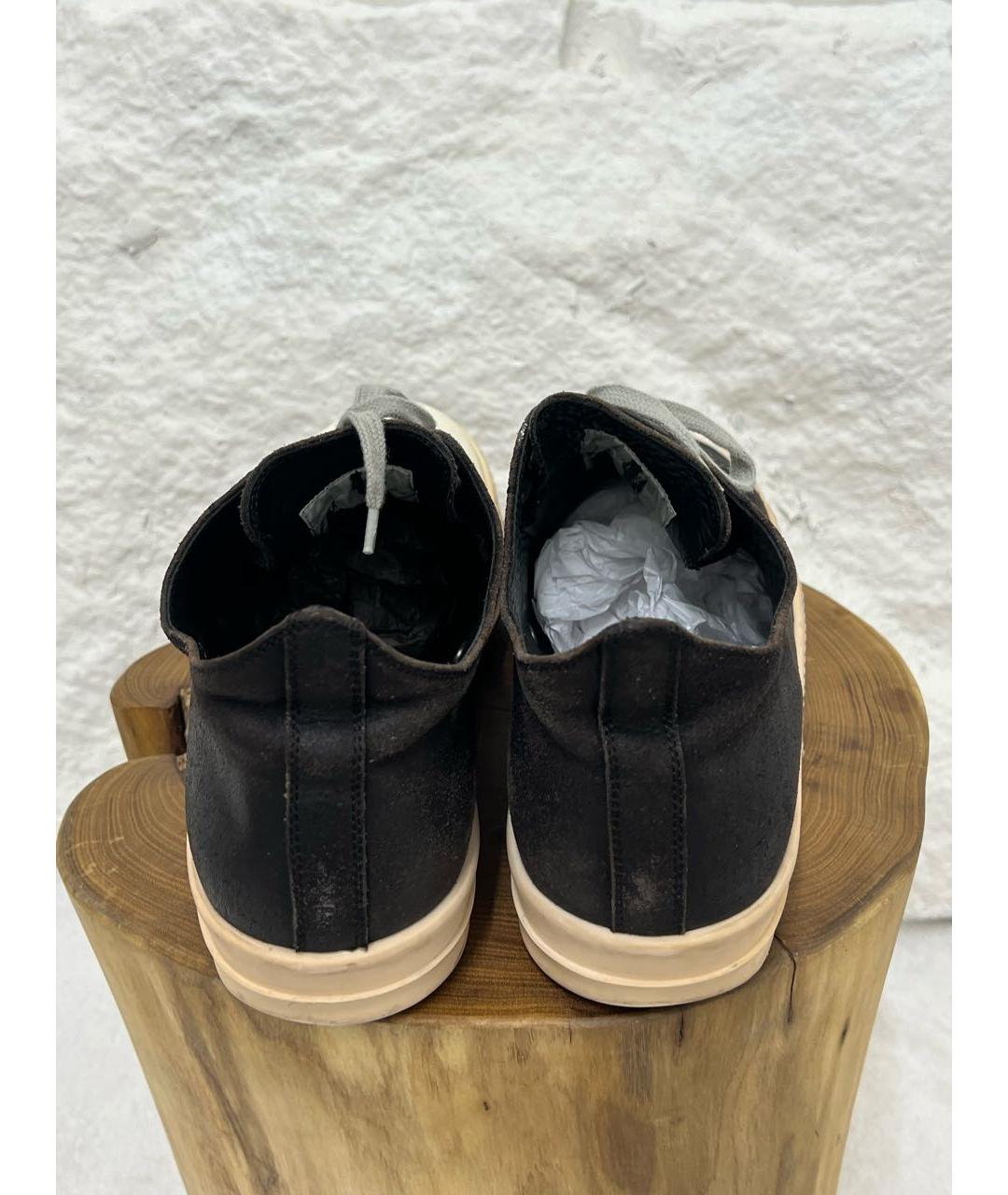 RICK OWENS Черные низкие кроссовки / кеды, фото 4