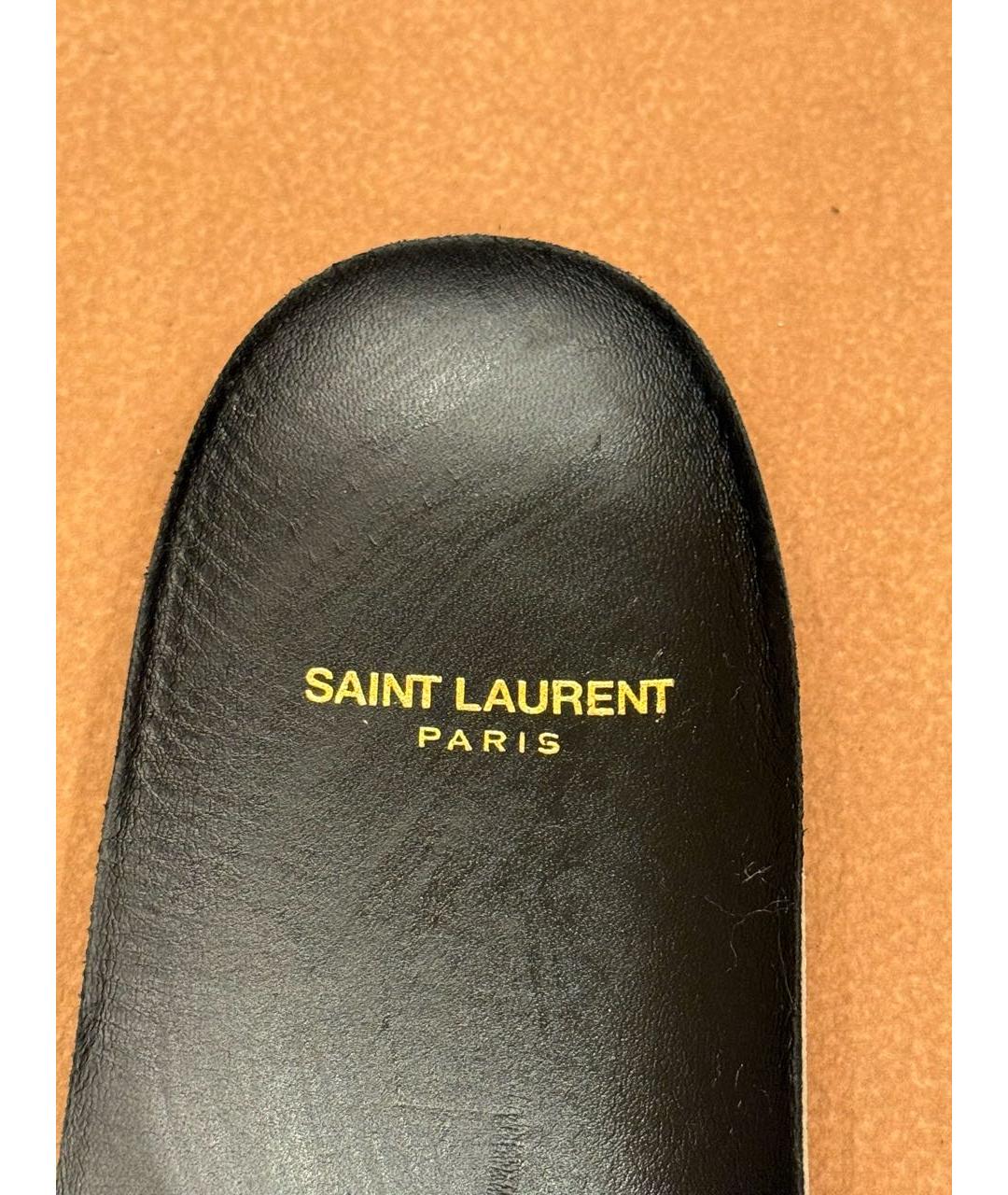 SAINT LAURENT Черные кожаные высокие кроссовки / кеды, фото 6