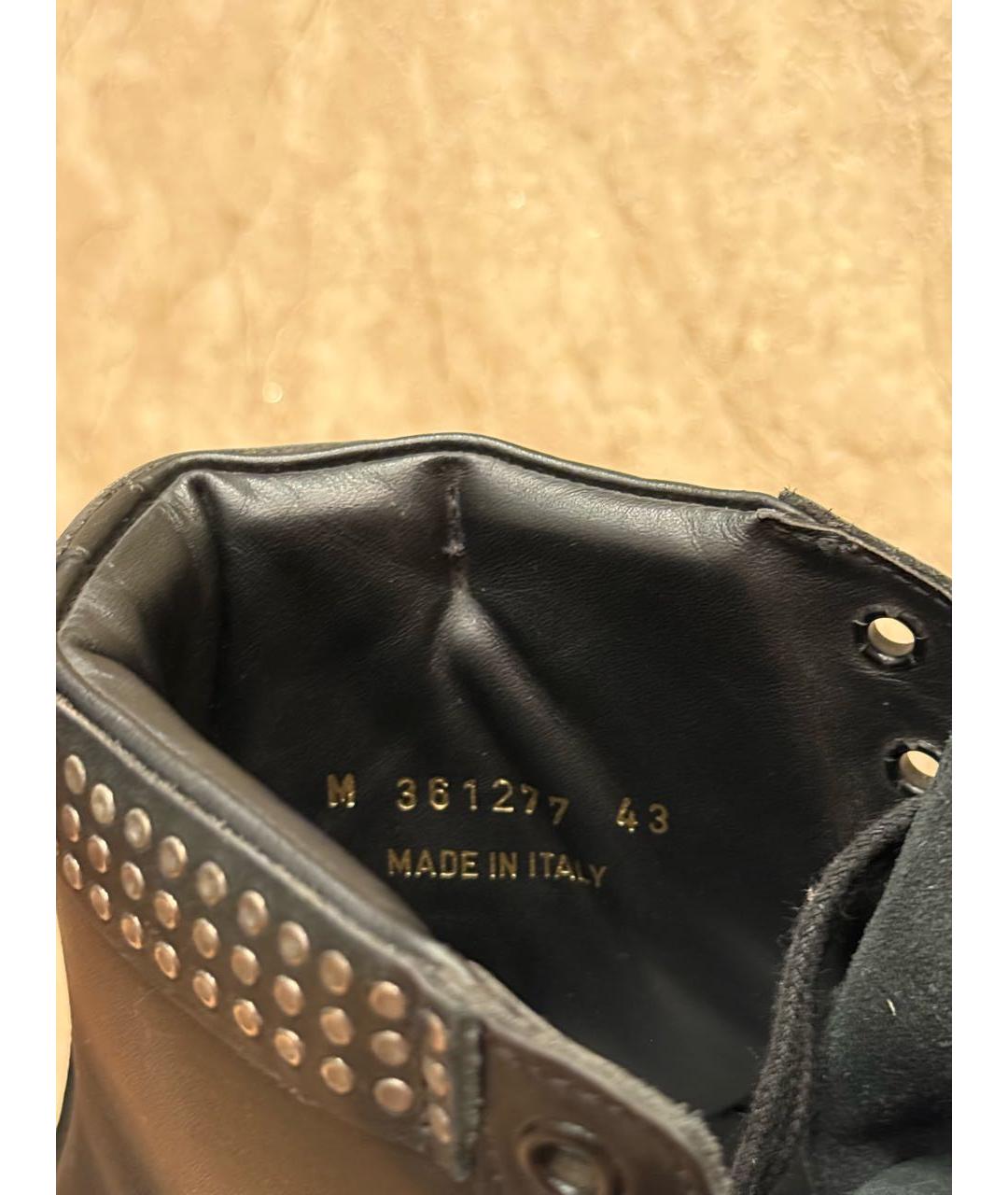 SAINT LAURENT Черные кожаные высокие кроссовки / кеды, фото 5