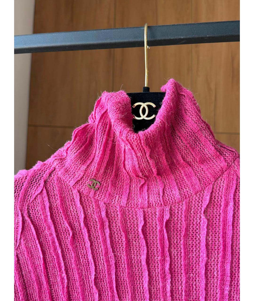 CHANEL Розовая шерстяная водолазка, фото 3