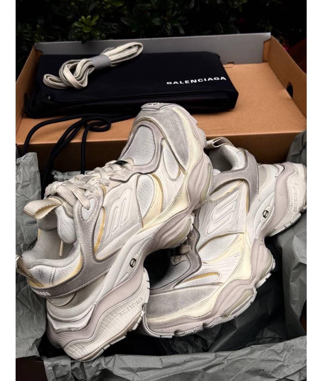 BALENCIAGA Серые кожаные кроссовки, фото 2