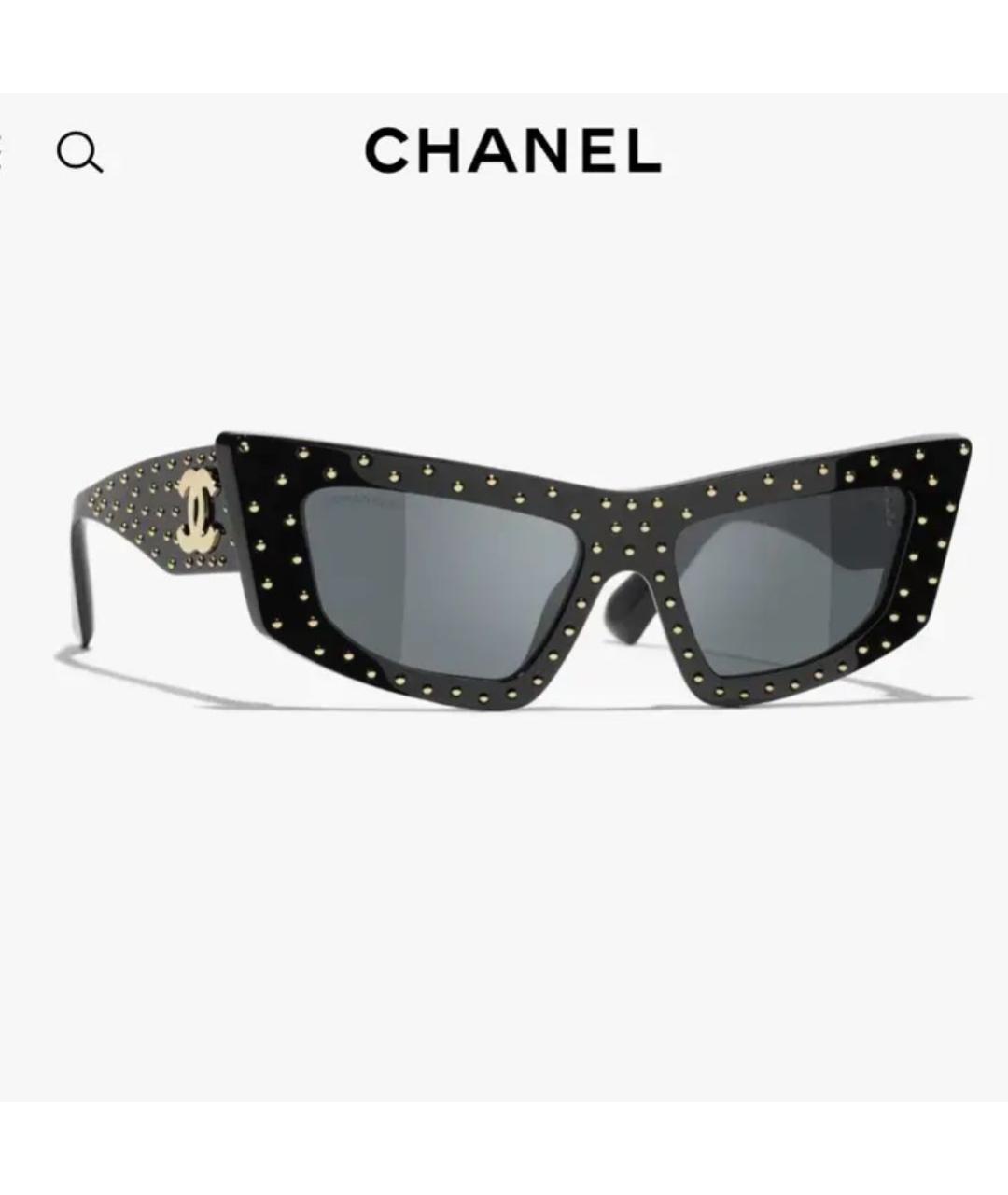 CHANEL Черные пластиковые солнцезащитные очки, фото 7