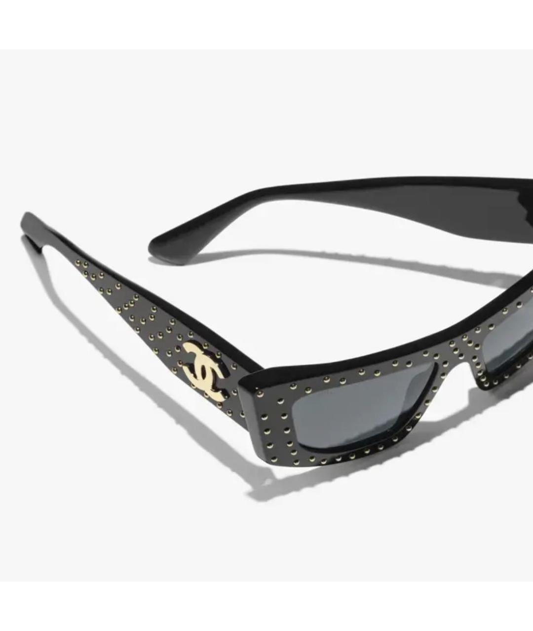 CHANEL Черные пластиковые солнцезащитные очки, фото 4