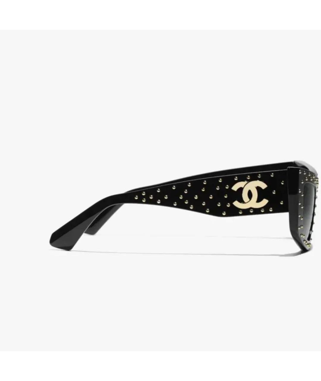 CHANEL Черные пластиковые солнцезащитные очки, фото 2
