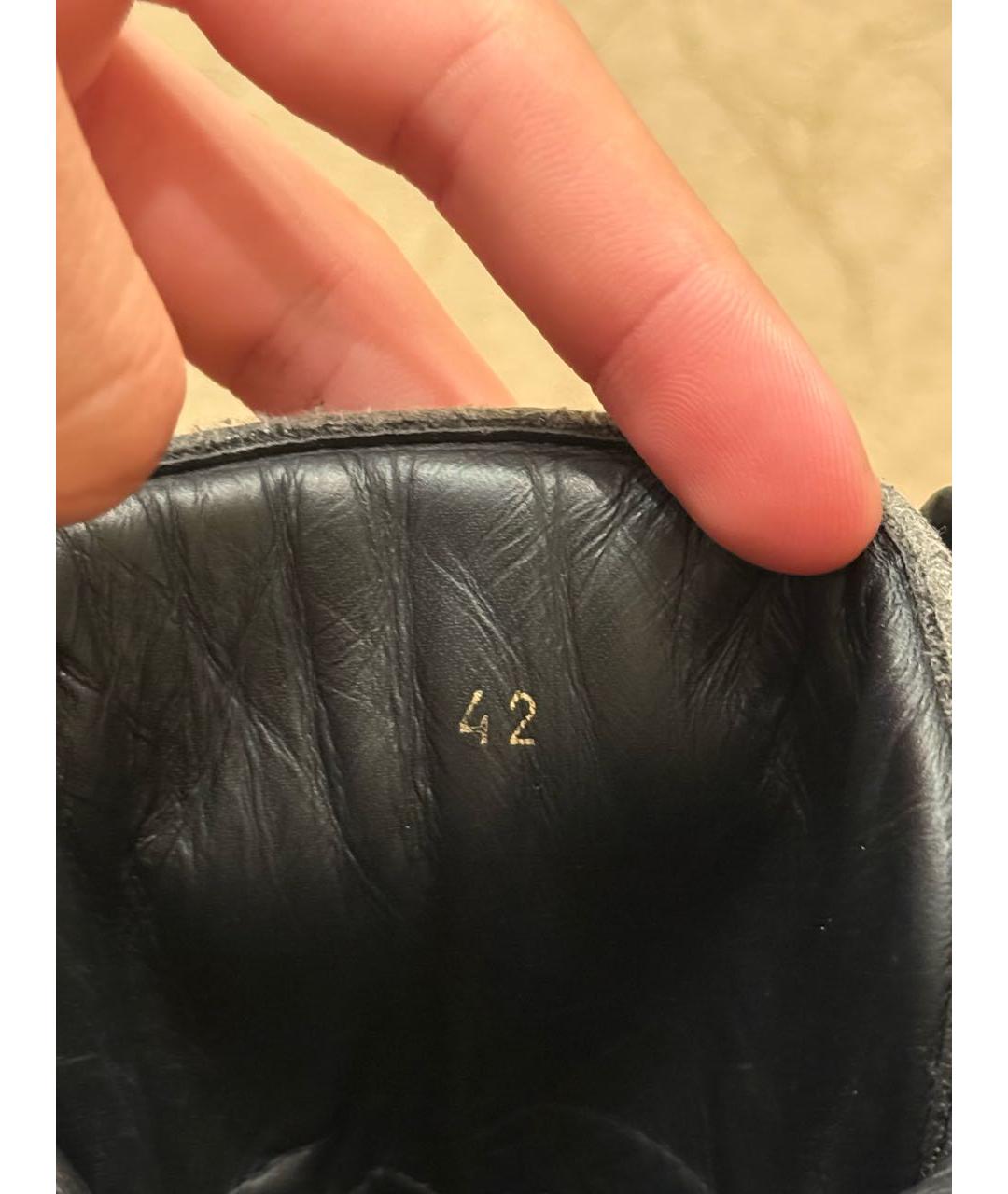 GIVENCHY Черные кожаные высокие кроссовки / кеды, фото 6