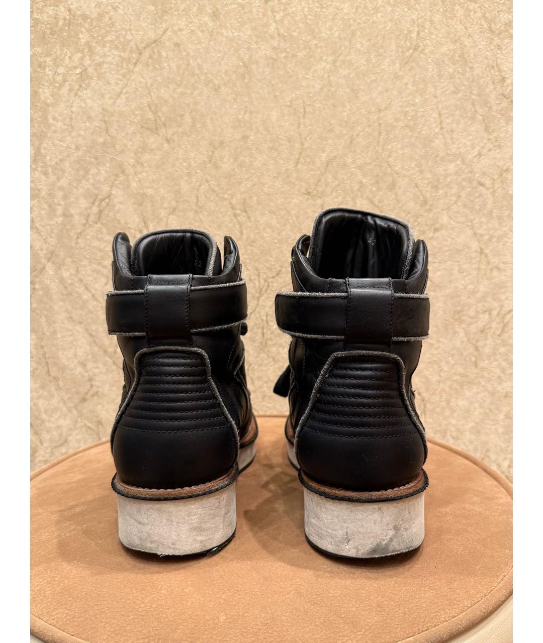 GIVENCHY Черные кожаные высокие кроссовки / кеды, фото 4