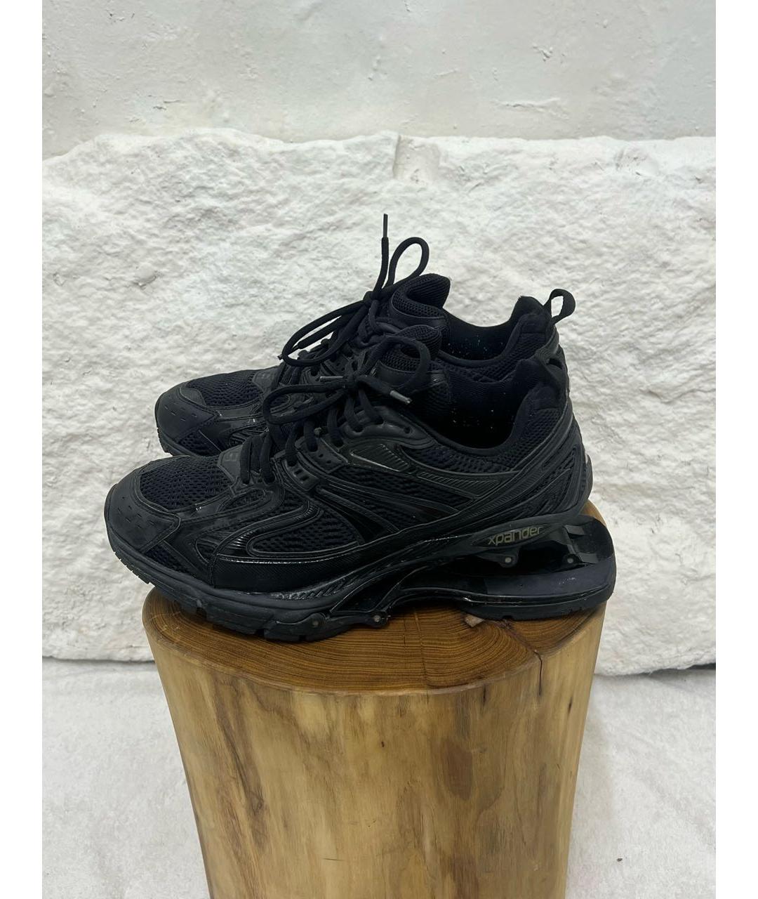 BALENCIAGA Черные текстильные низкие кроссовки / кеды, фото 3