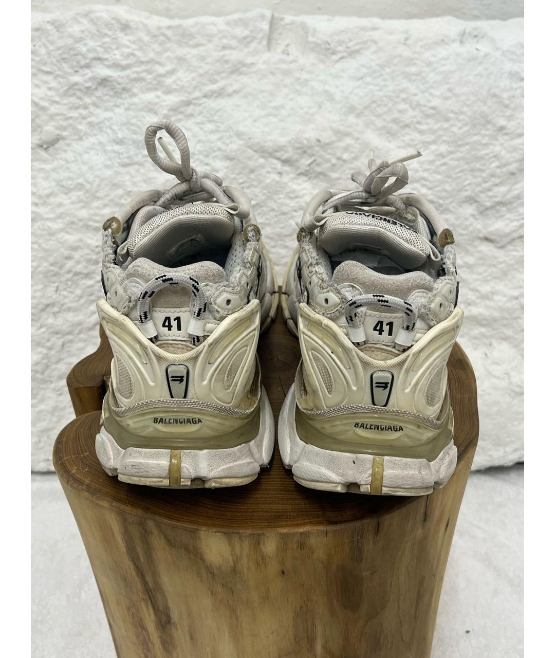 BALENCIAGA Белые текстильные низкие кроссовки / кеды, фото 4
