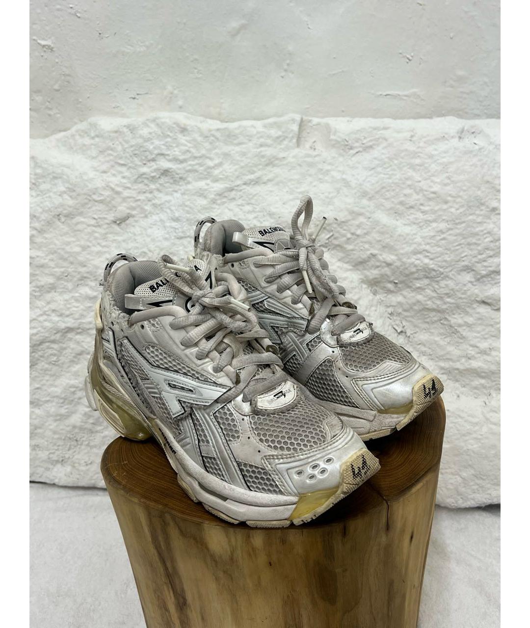 BALENCIAGA Белые текстильные низкие кроссовки / кеды, фото 2