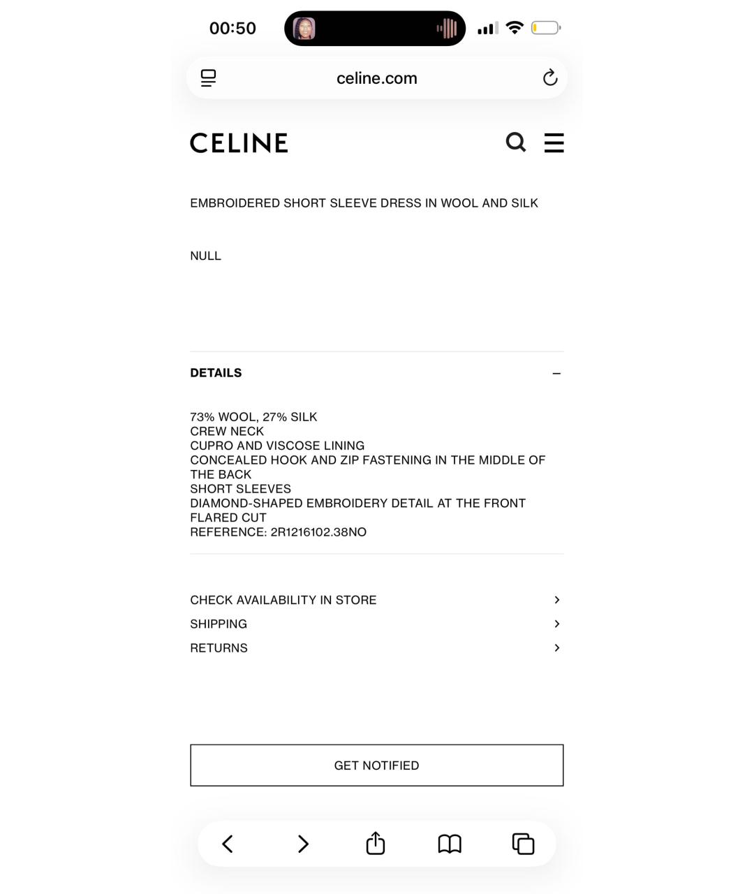 CELINE Черное шерстяное коктейльное платье, фото 8