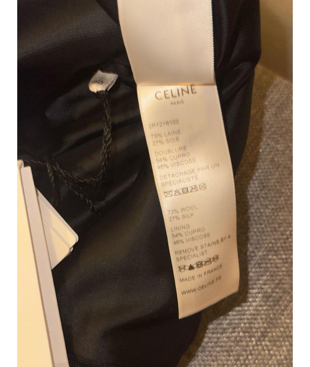 CELINE Черное шерстяное коктейльное платье, фото 5