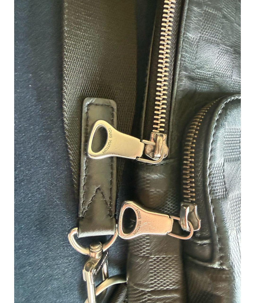 LOUIS VUITTON Черная кожаная сумка на плечо, фото 5