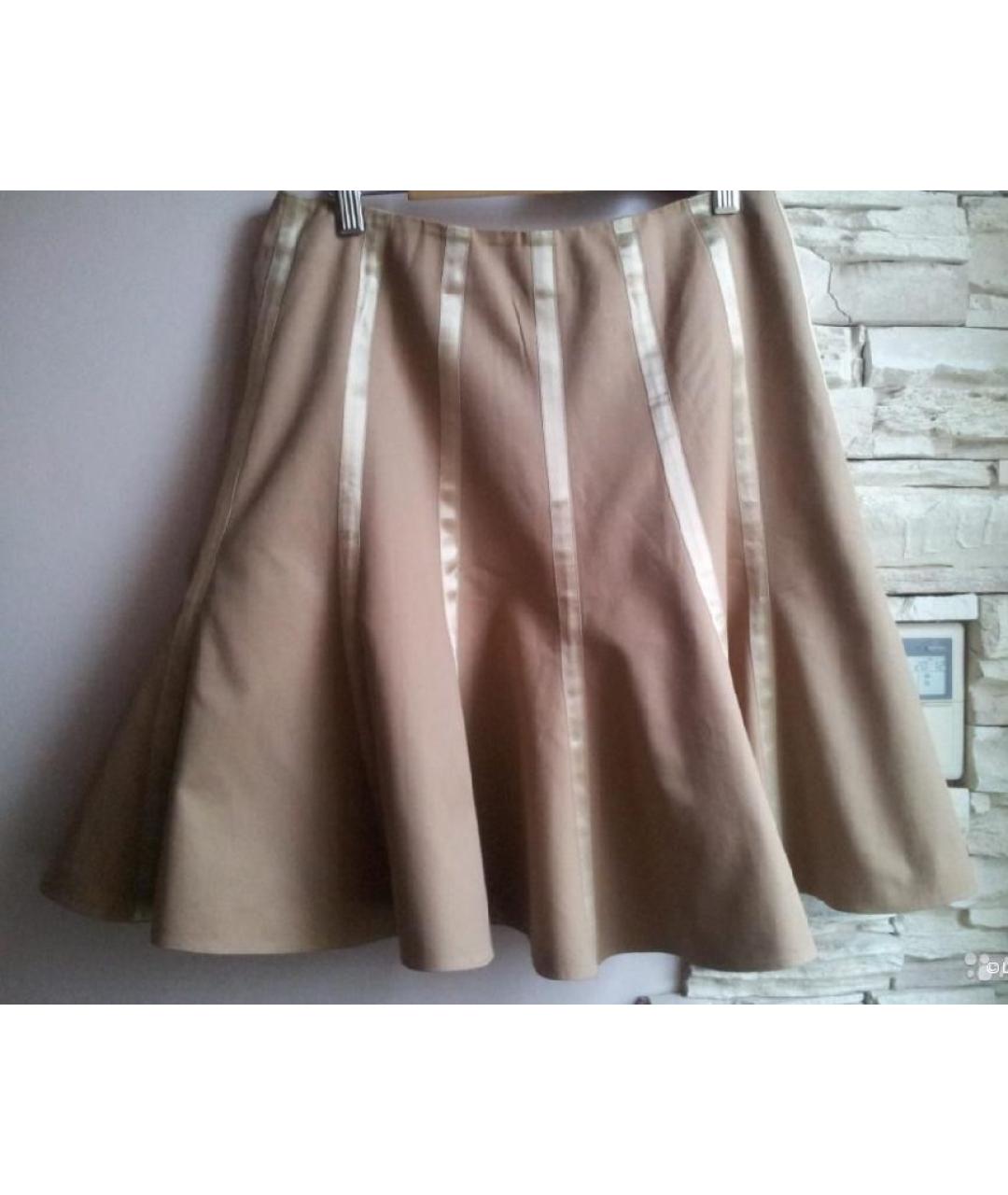 BLUMARINE Бежевая хлопковая юбка мини, фото 5