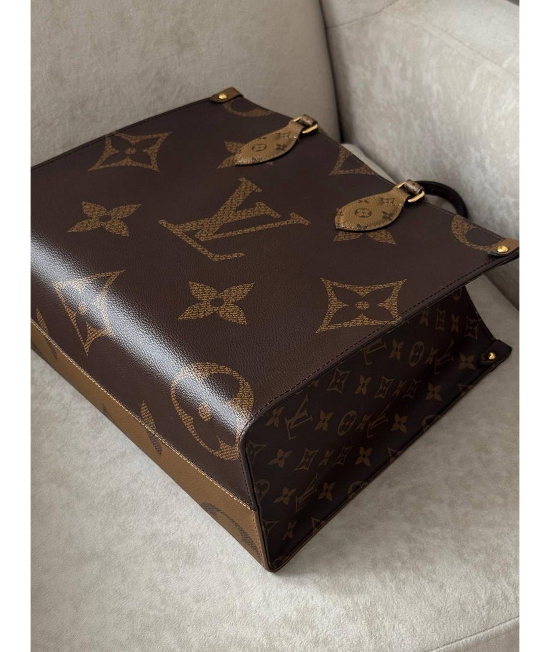 LOUIS VUITTON Коричневая сумка тоут из канвы, фото 5