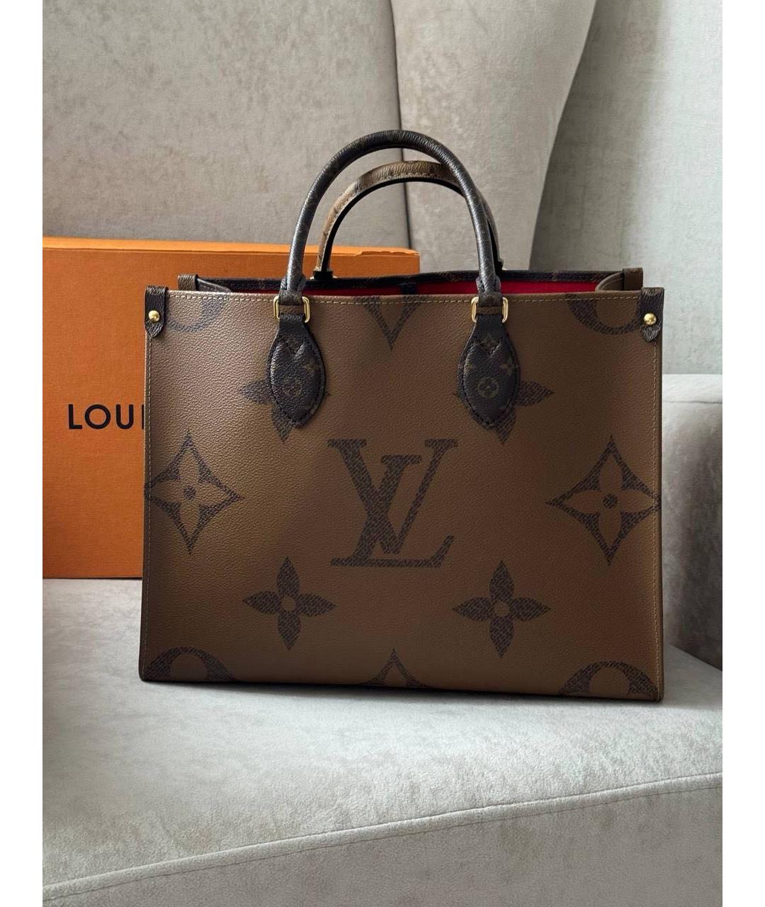 LOUIS VUITTON Коричневая сумка тоут из канвы, фото 9