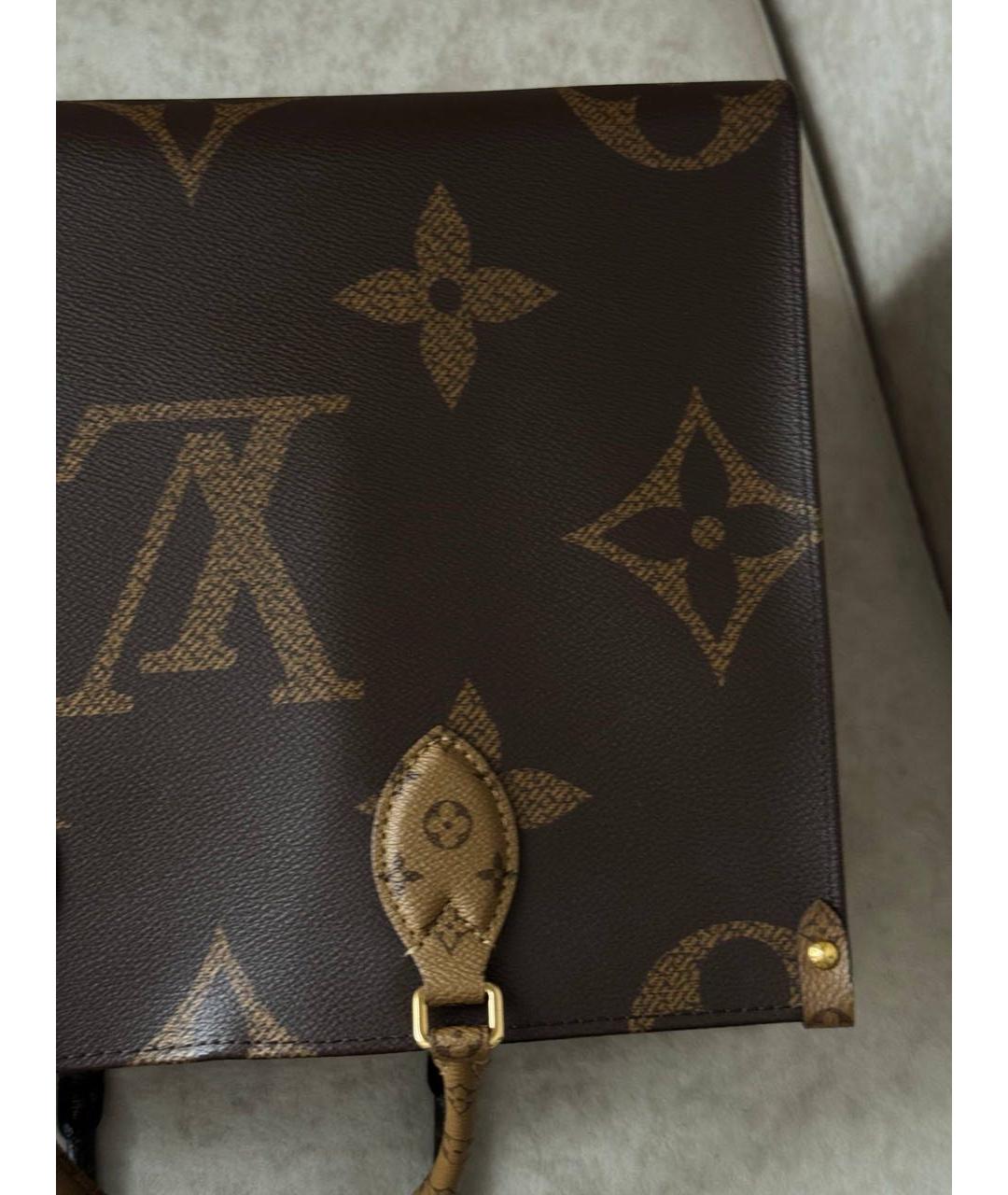 LOUIS VUITTON Коричневая сумка тоут из канвы, фото 6