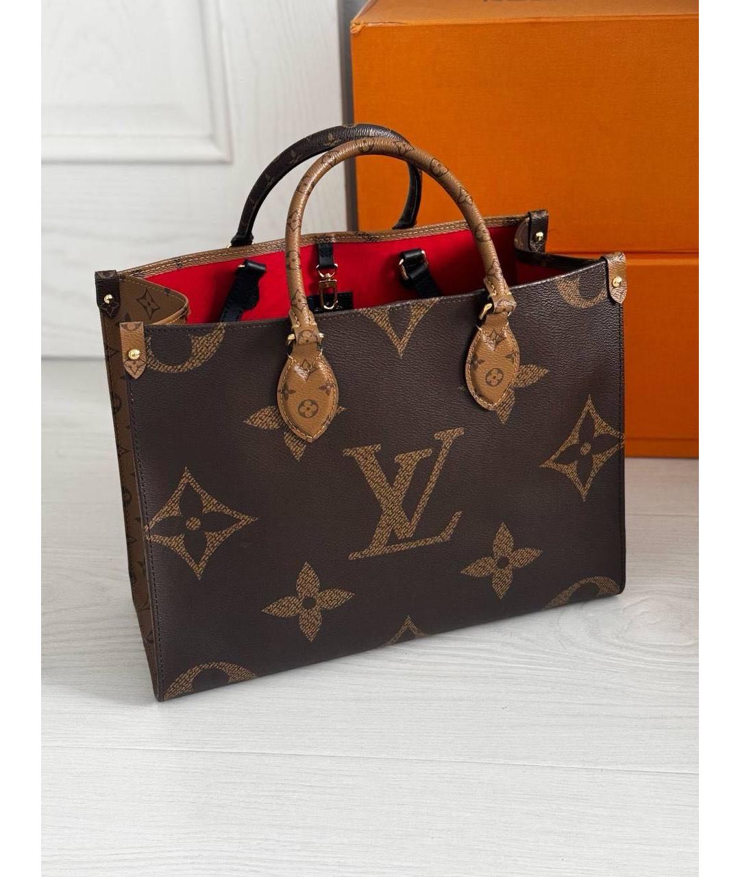 LOUIS VUITTON Коричневая сумка тоут из канвы, фото 2
