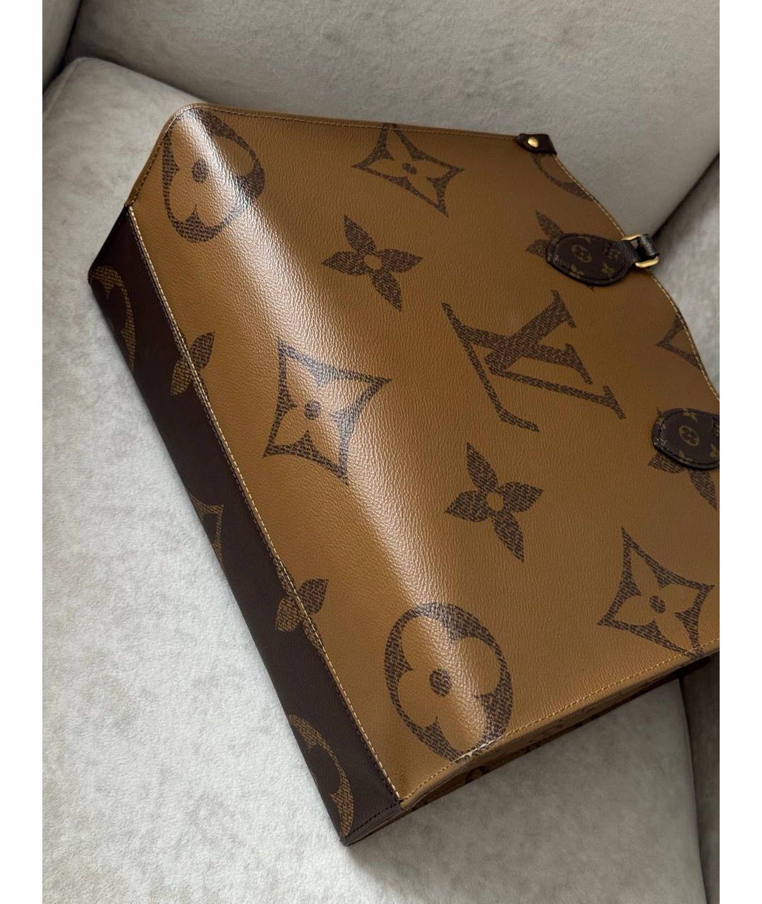 LOUIS VUITTON Коричневая сумка тоут из канвы, фото 4