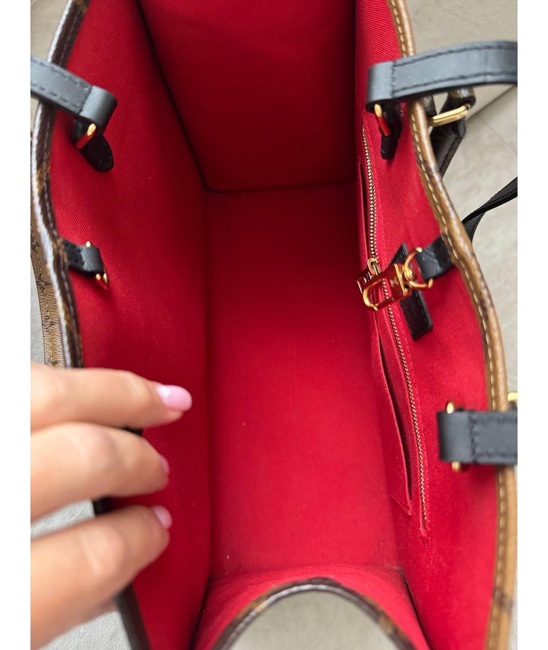LOUIS VUITTON Коричневая сумка тоут из канвы, фото 3