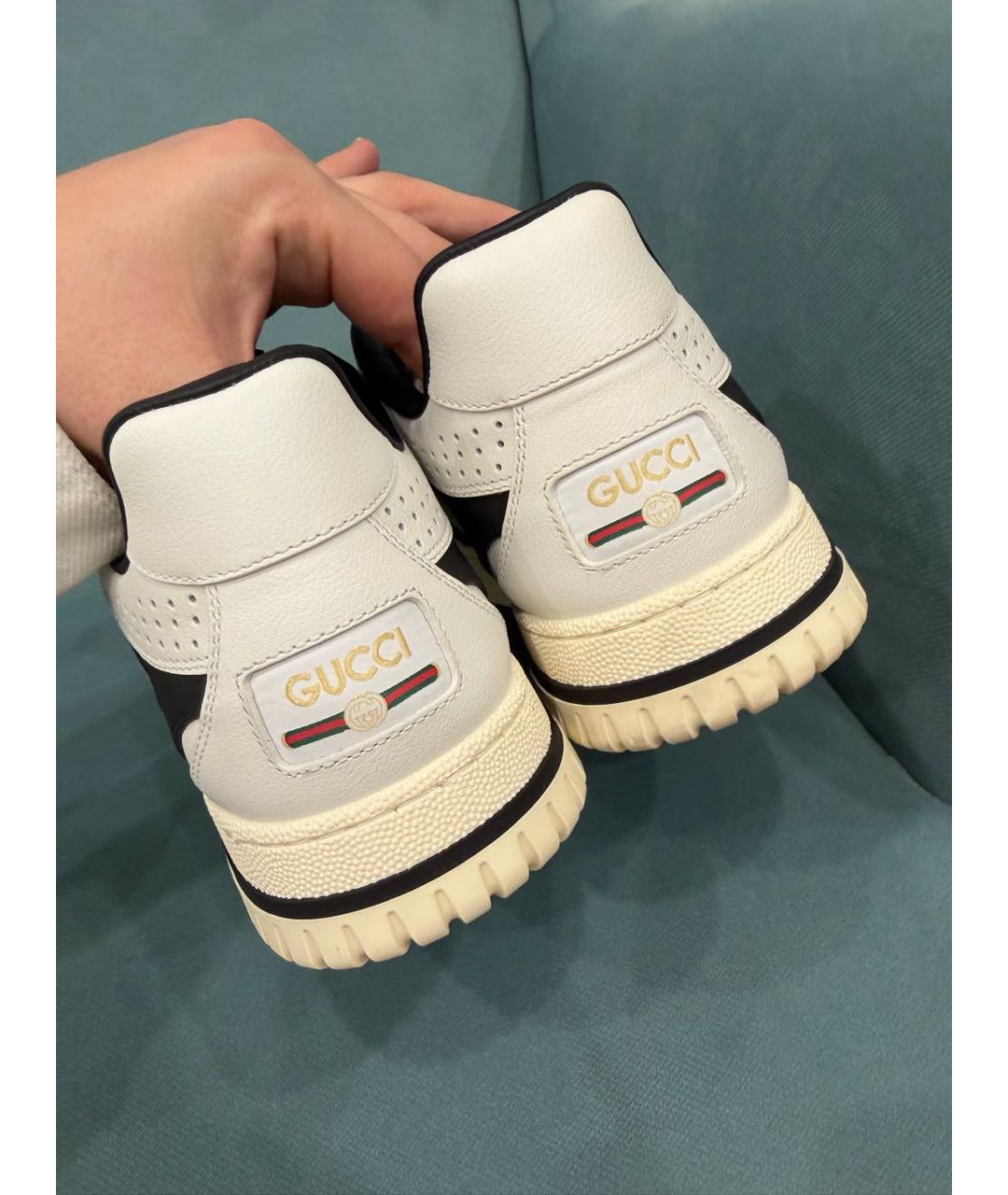 GUCCI Белые кожаные кеды, фото 3