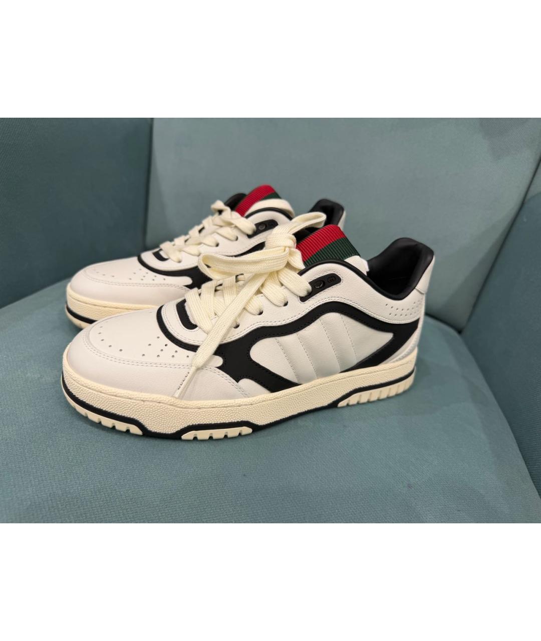 GUCCI Белые кожаные кеды, фото 9