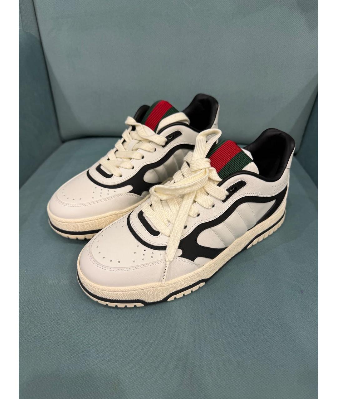 GUCCI Белые кожаные кеды, фото 2
