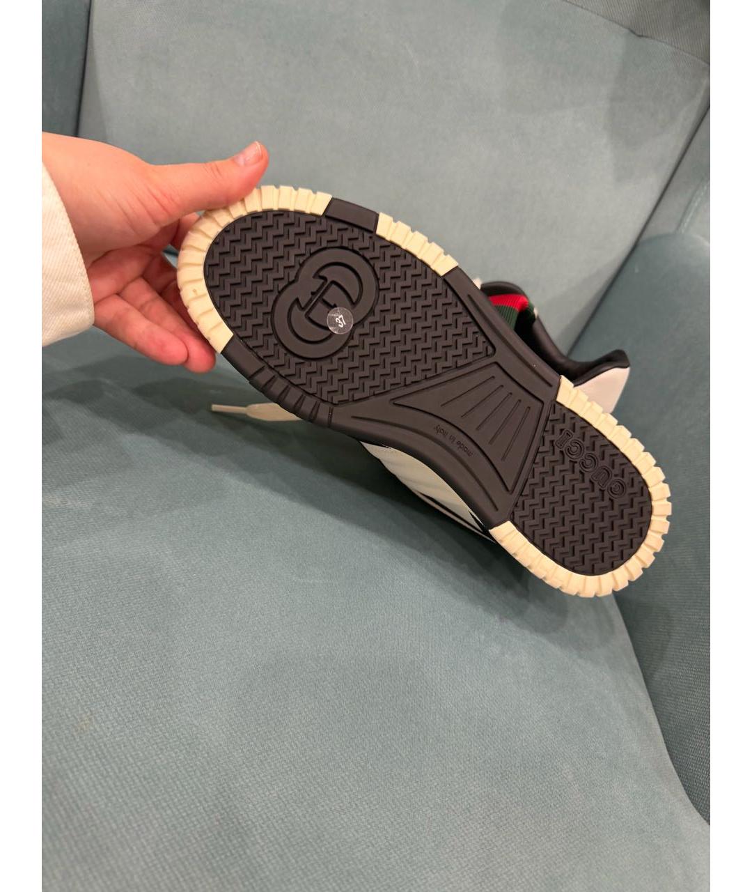 GUCCI Белые кожаные кеды, фото 5