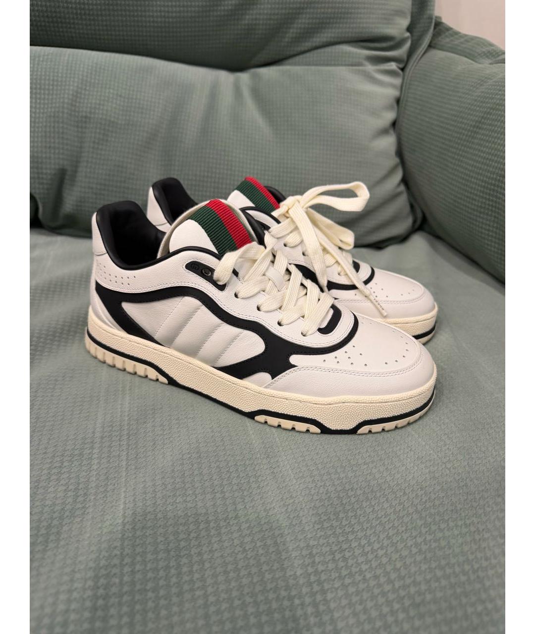 GUCCI Белые кожаные кеды, фото 6