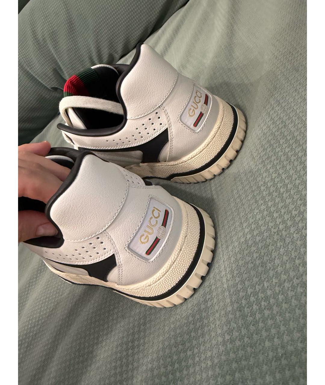 GUCCI Белые кожаные кеды, фото 8