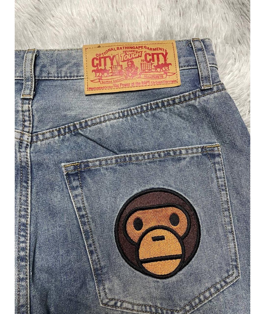 BAPE Синие хлопковые джинсы, фото 5