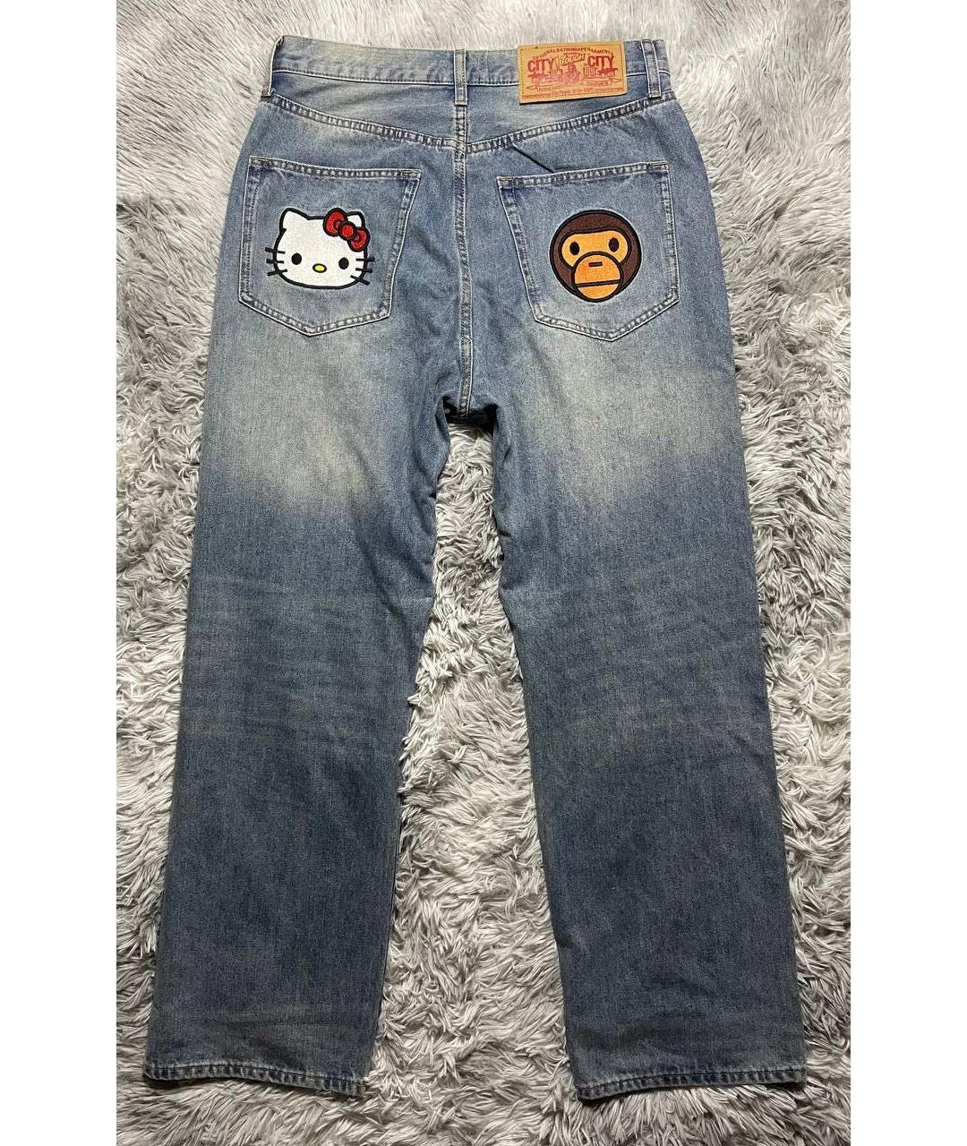 BAPE Синие хлопковые джинсы, фото 9