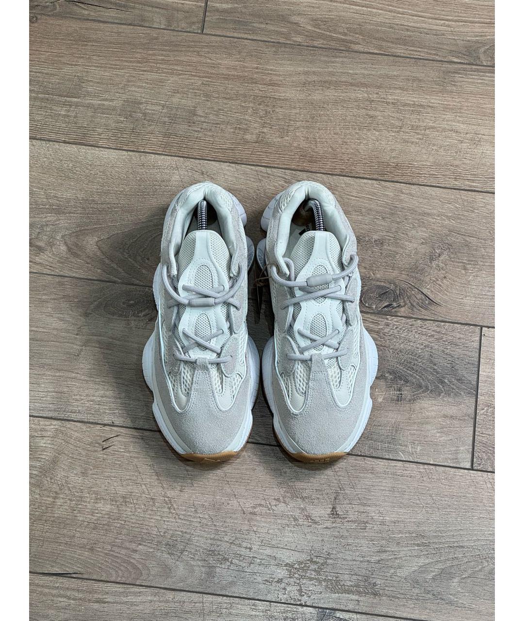 ADIDAS YEEZY Бежевые замшевые высокие кроссовки / кеды, фото 3