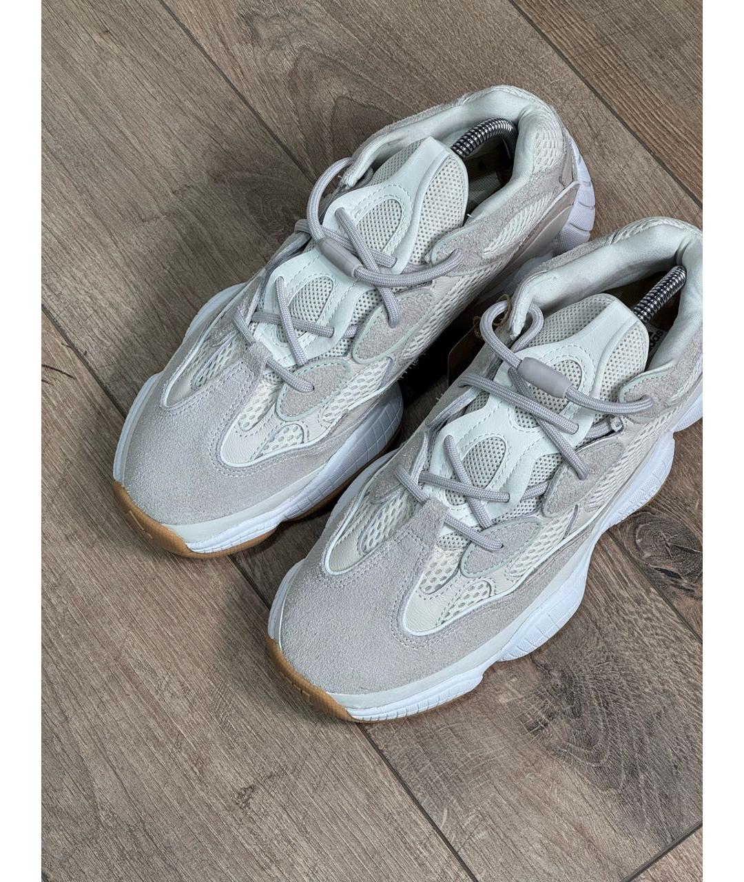 ADIDAS YEEZY Бежевые замшевые высокие кроссовки / кеды, фото 5
