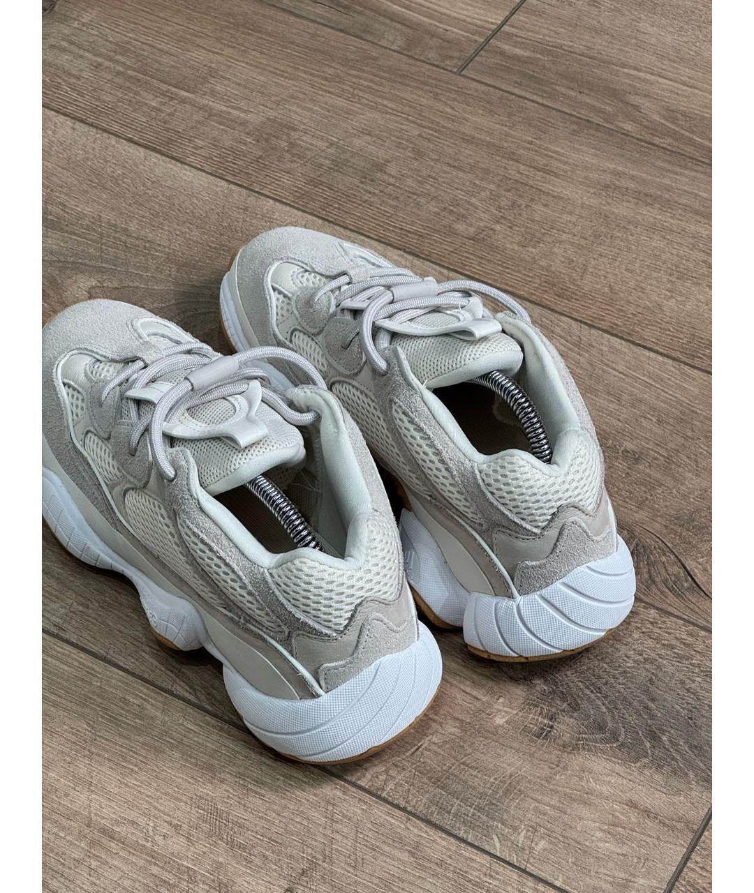 ADIDAS YEEZY Бежевые замшевые высокие кроссовки / кеды, фото 6