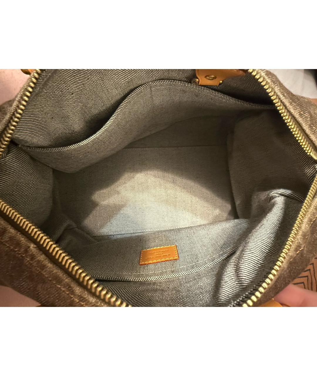 LOUIS VUITTON Коричневая деним сумка на плечо, фото 4