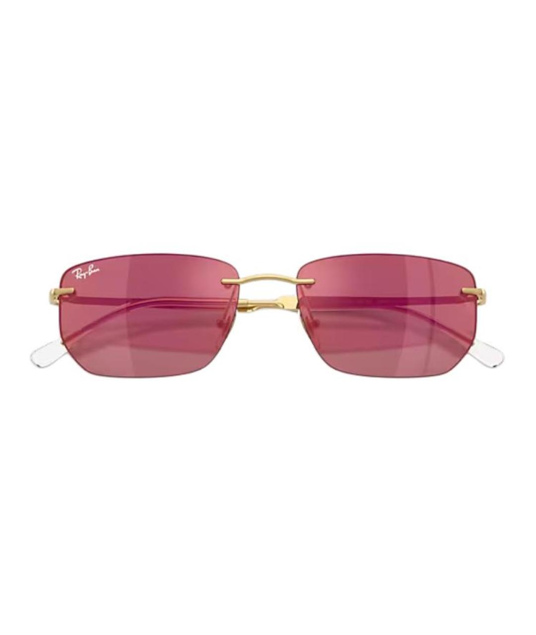 RAY BAN Золотые металлические солнцезащитные очки, фото 5