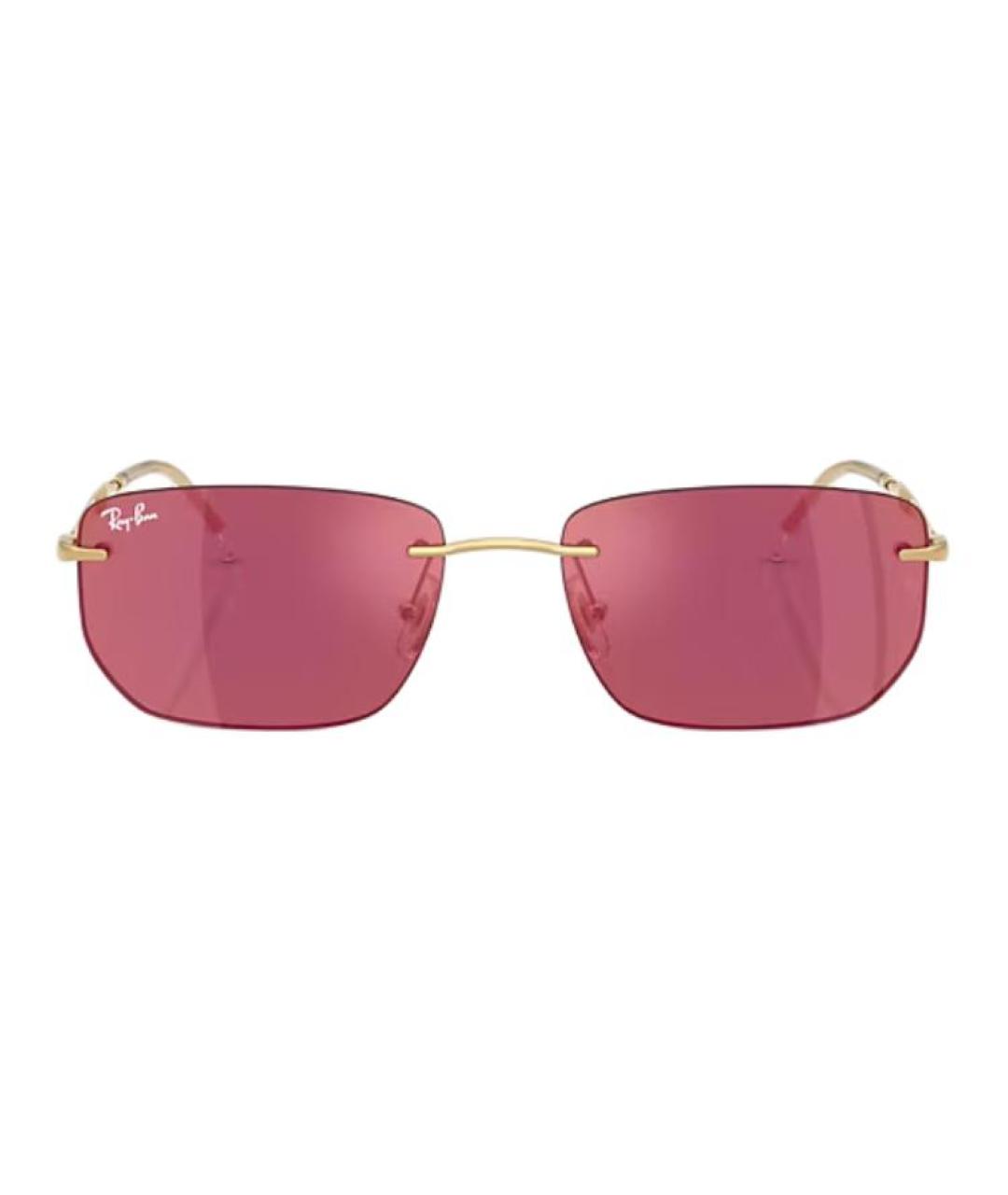 RAY BAN Золотые металлические солнцезащитные очки, фото 2
