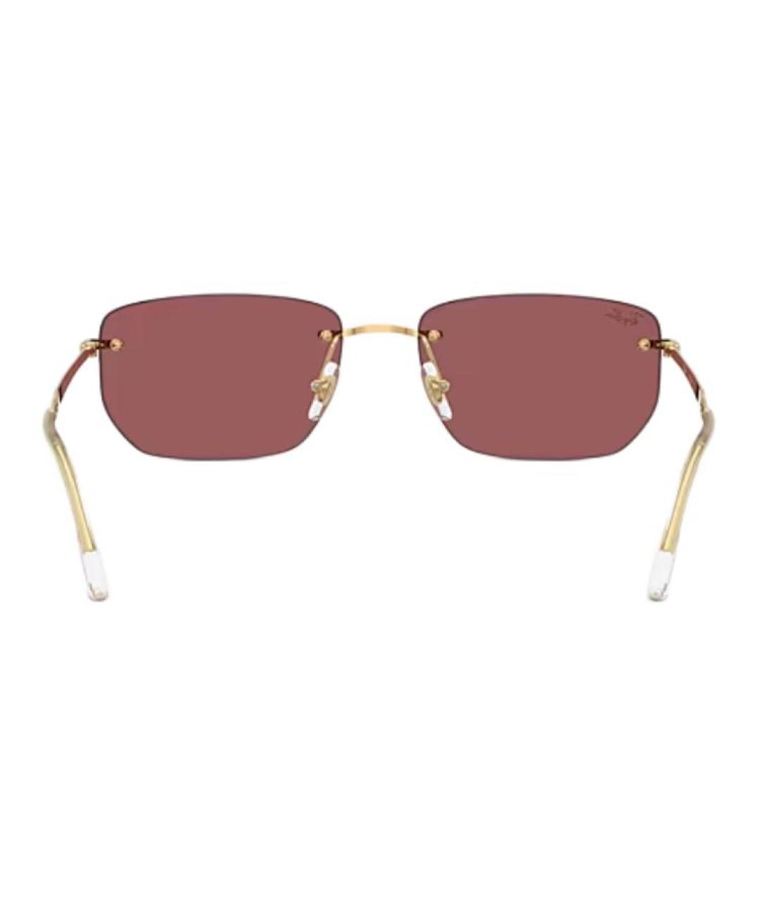 RAY BAN Золотые металлические солнцезащитные очки, фото 4