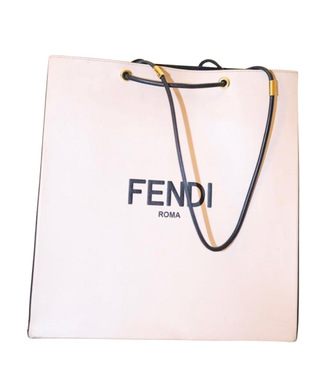 FENDI Розовая кожаная сумка тоут, фото 1